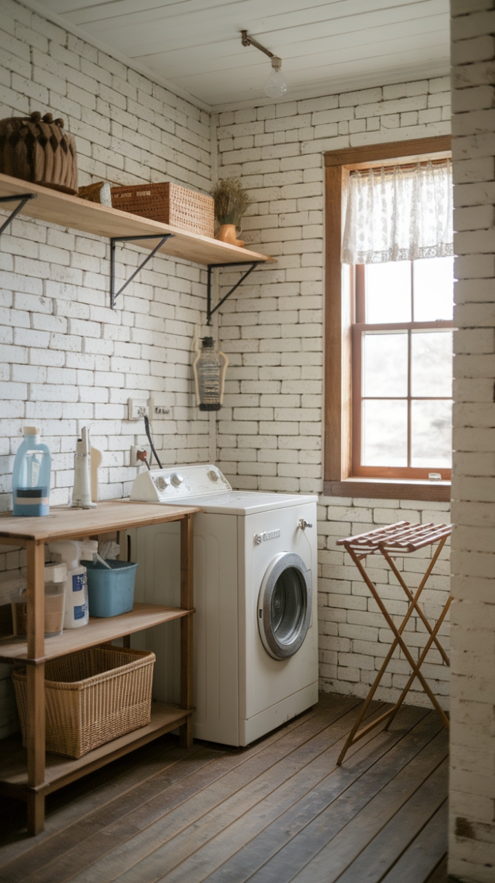 Charming Rustic Laundry Room with Vintage Touches