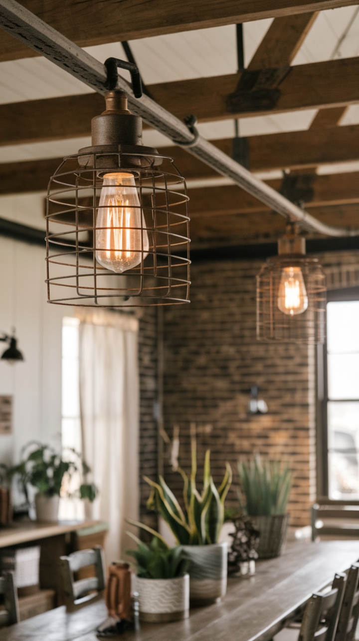 Industrial Charm Meets Farmhouse Warmth in Dining Space