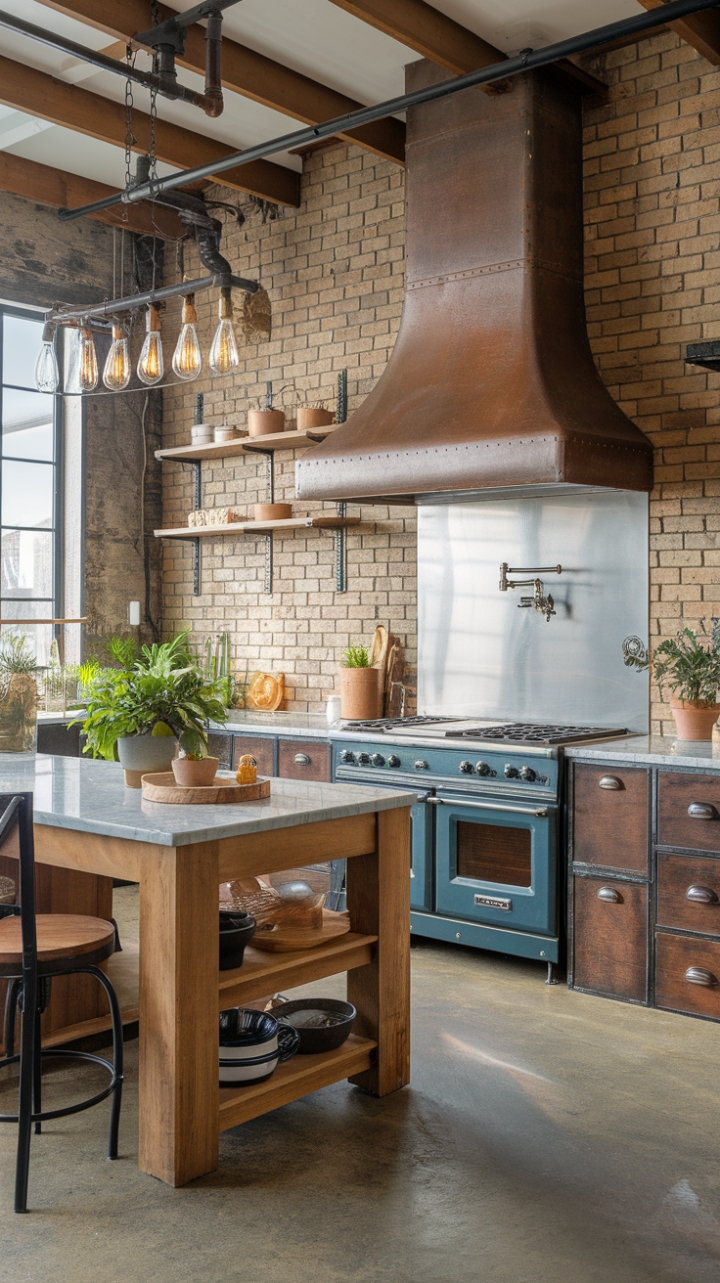 Industrial Elegance: A Kitchen of Contrasts