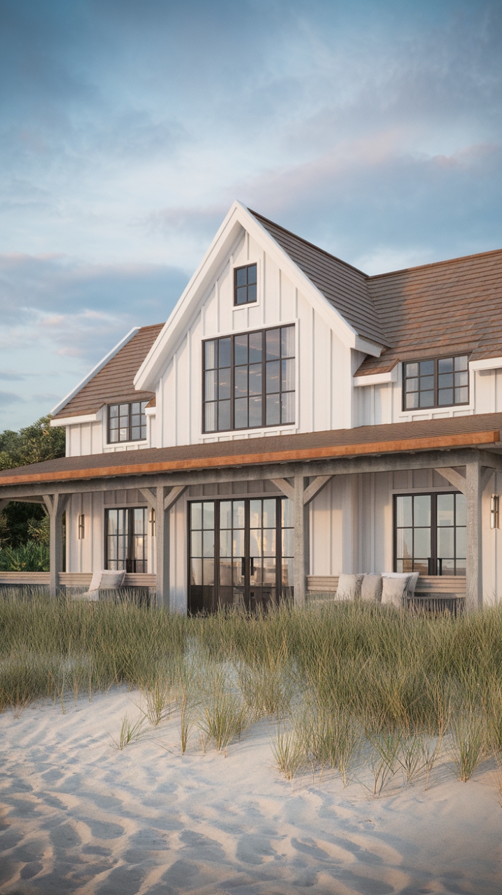 Seaside Serenity: Rustic Meets Contemporary in a Coastal Farmhouse