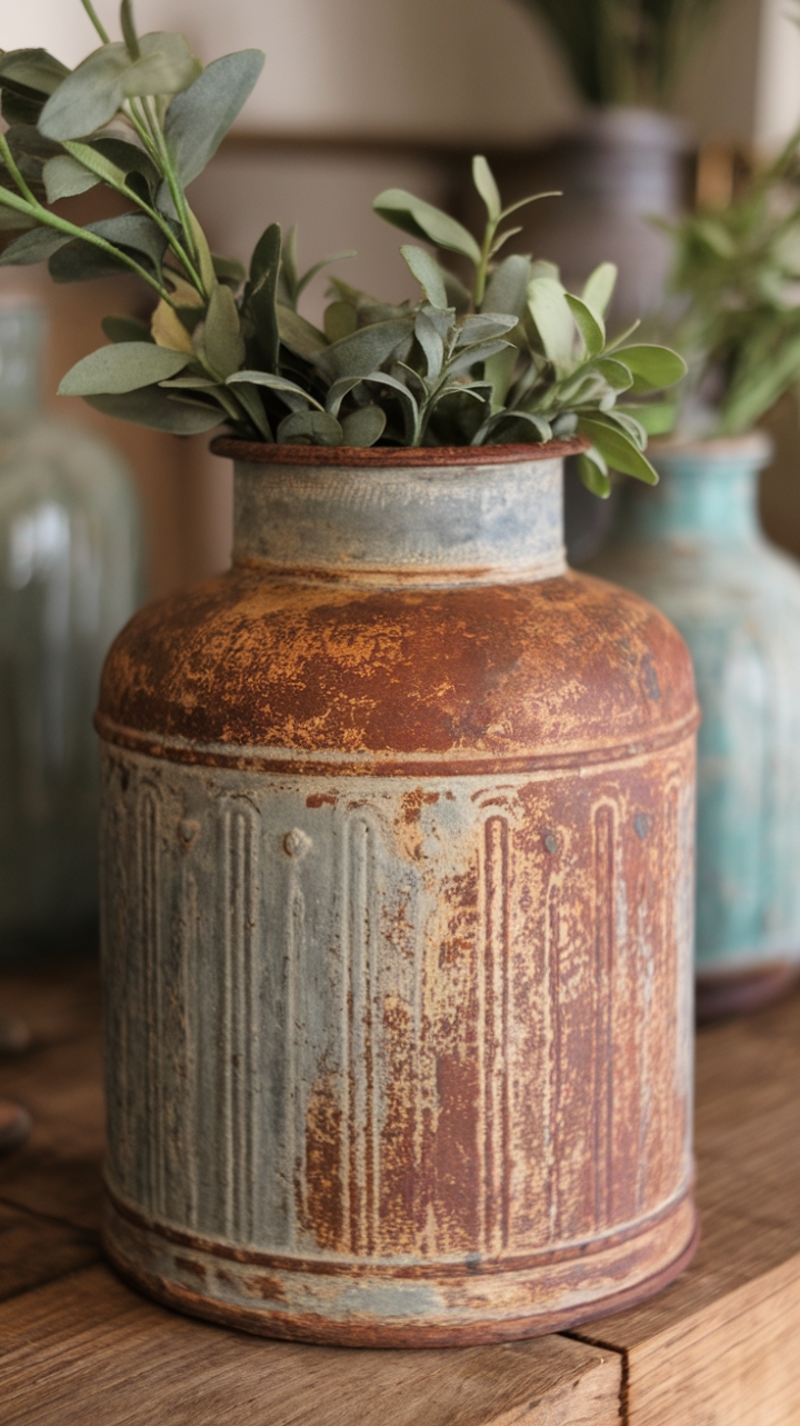 Vintage Charm: Elevating Decor with Rustic Green Vase