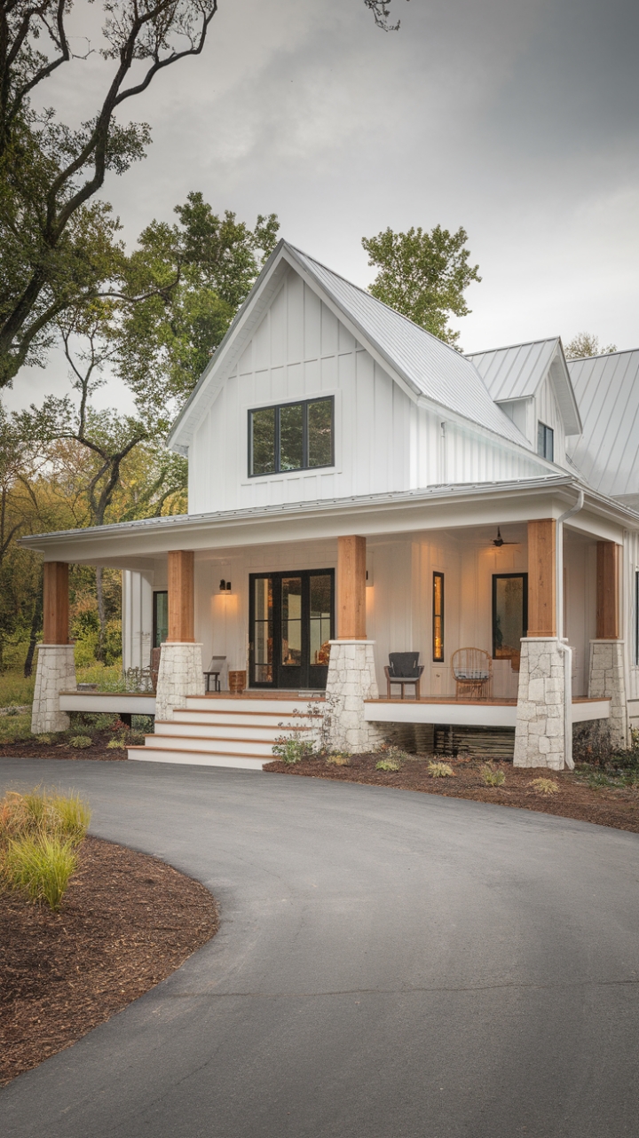 Serene Farmhouse Retreat with Clean Lines and Warm Materials