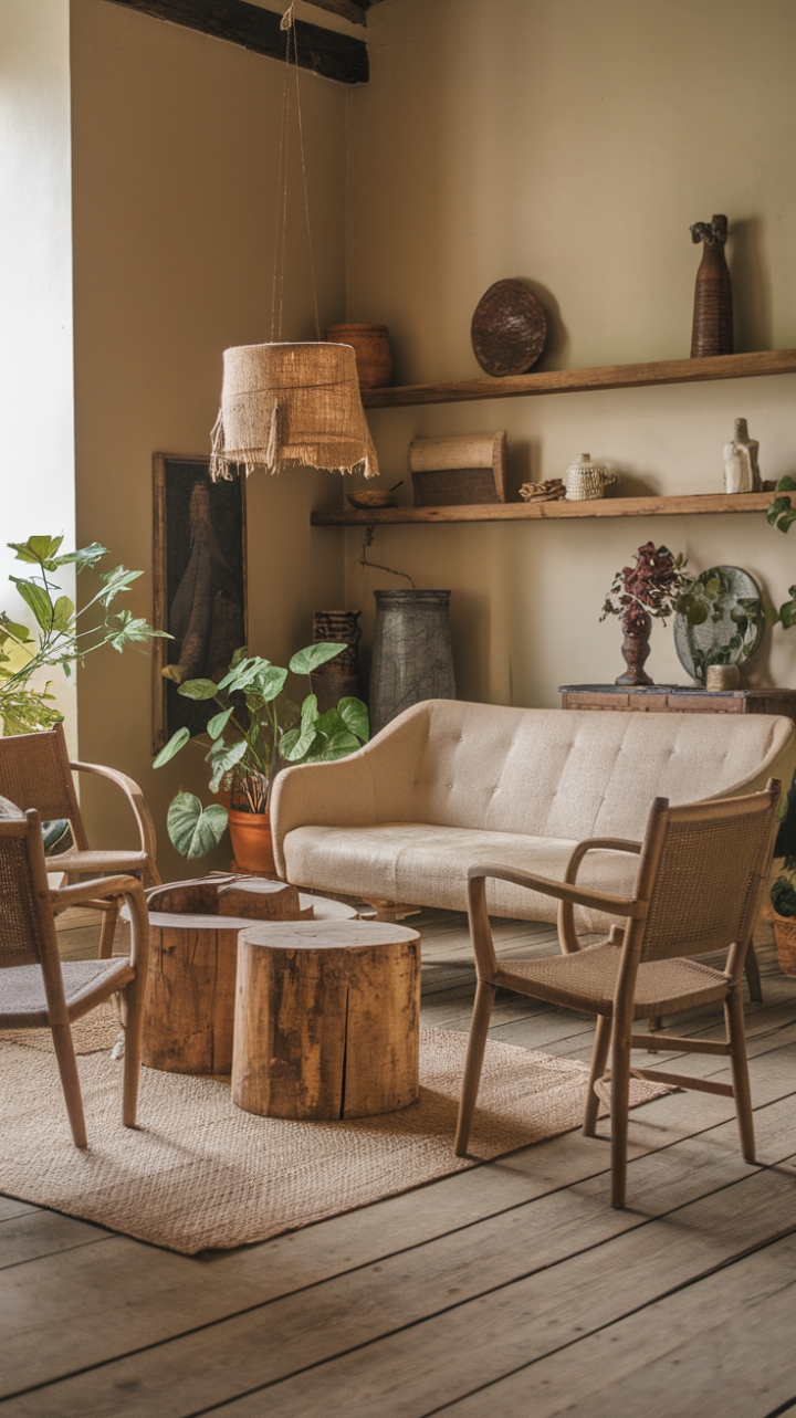 Farmhouse Charm: Cozy Natural Textures and Earthy Tones