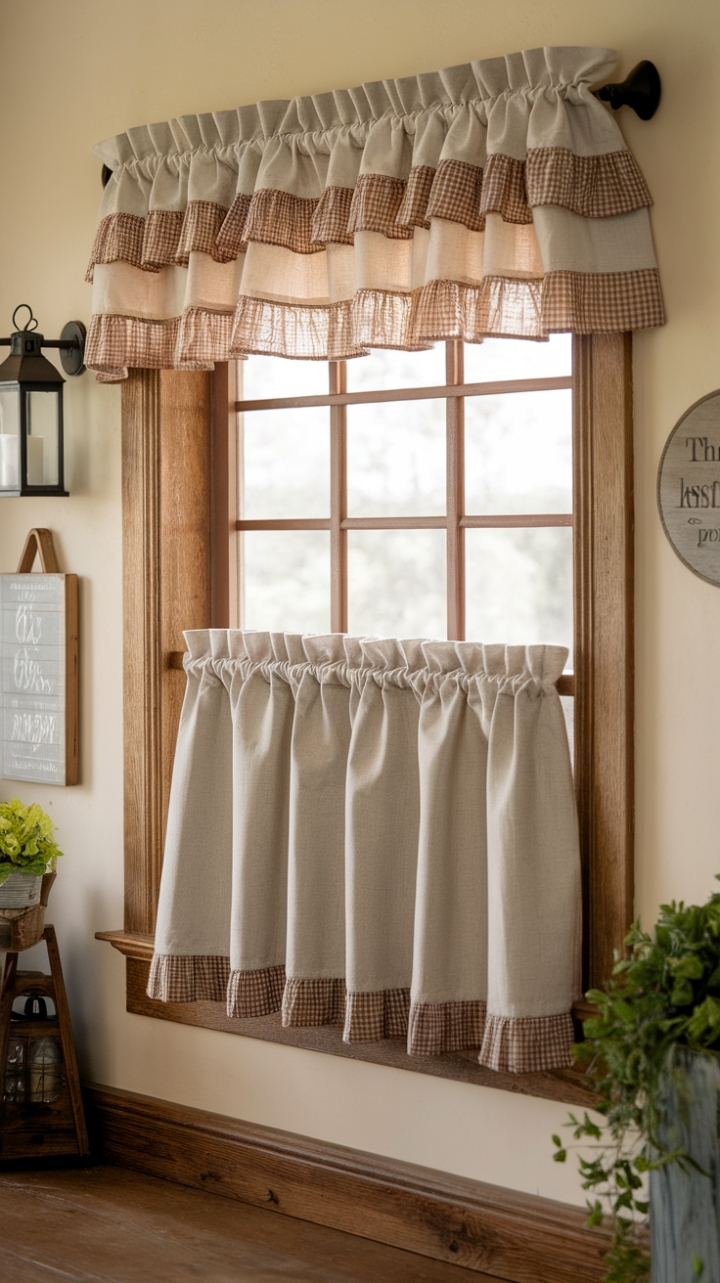 Country Charm: Ruffled Valance for a Cozy Farmhouse Kitchen