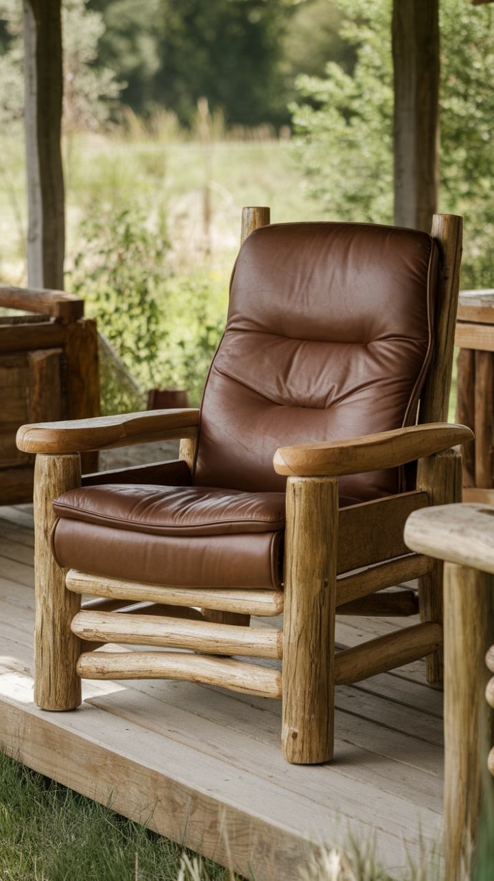 Countryside Comfort: A Cozy Leather Recliner for Natural Living