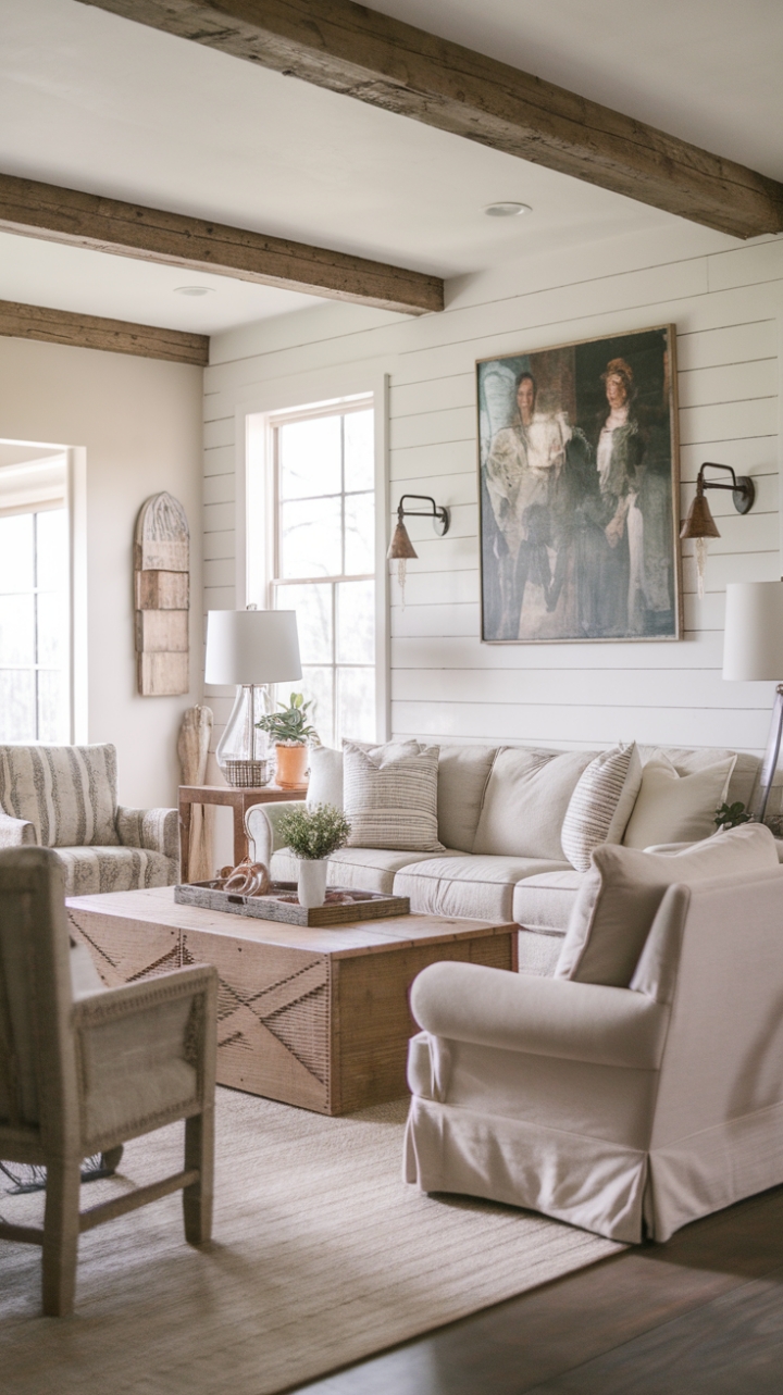 Cozy Rustic Living Room with Vintage Charm