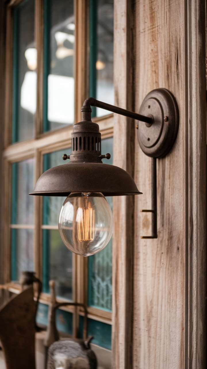 Timeless Elegance: Gooseneck Light and Aged Details