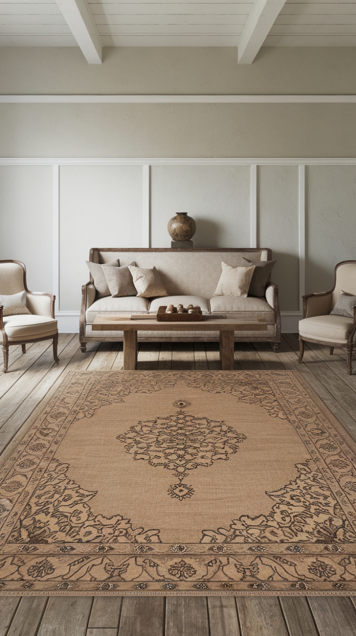 Serene Neutral Living Room with Natural Elements