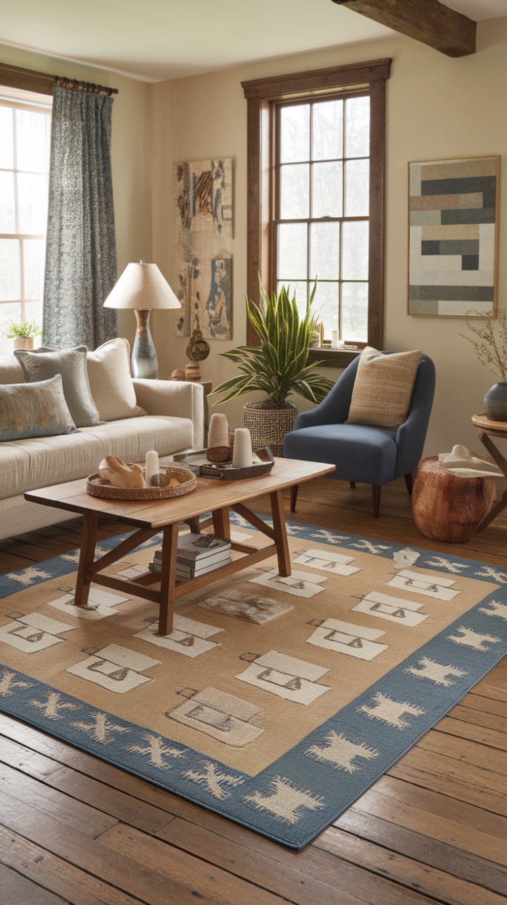 Inviting Farmhouse-Style Retreat with Textured Accents