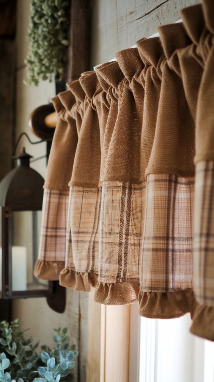Rustic Burlap Valance for Cozy Farmhouse Windows