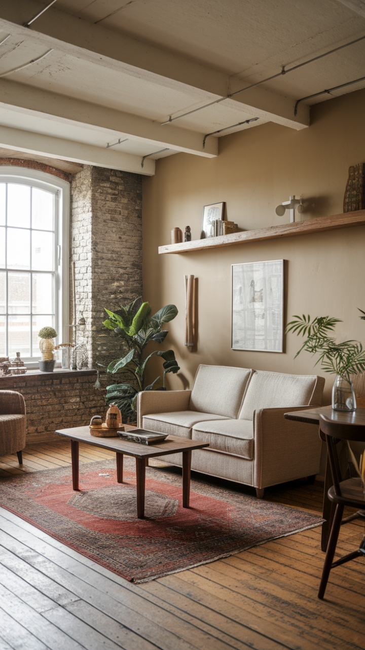 Rustic Elegance in a Cozy Living Room