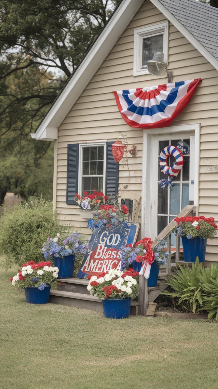 Patriotic Charm: A Farmhouse Celebrates the Fourth of July