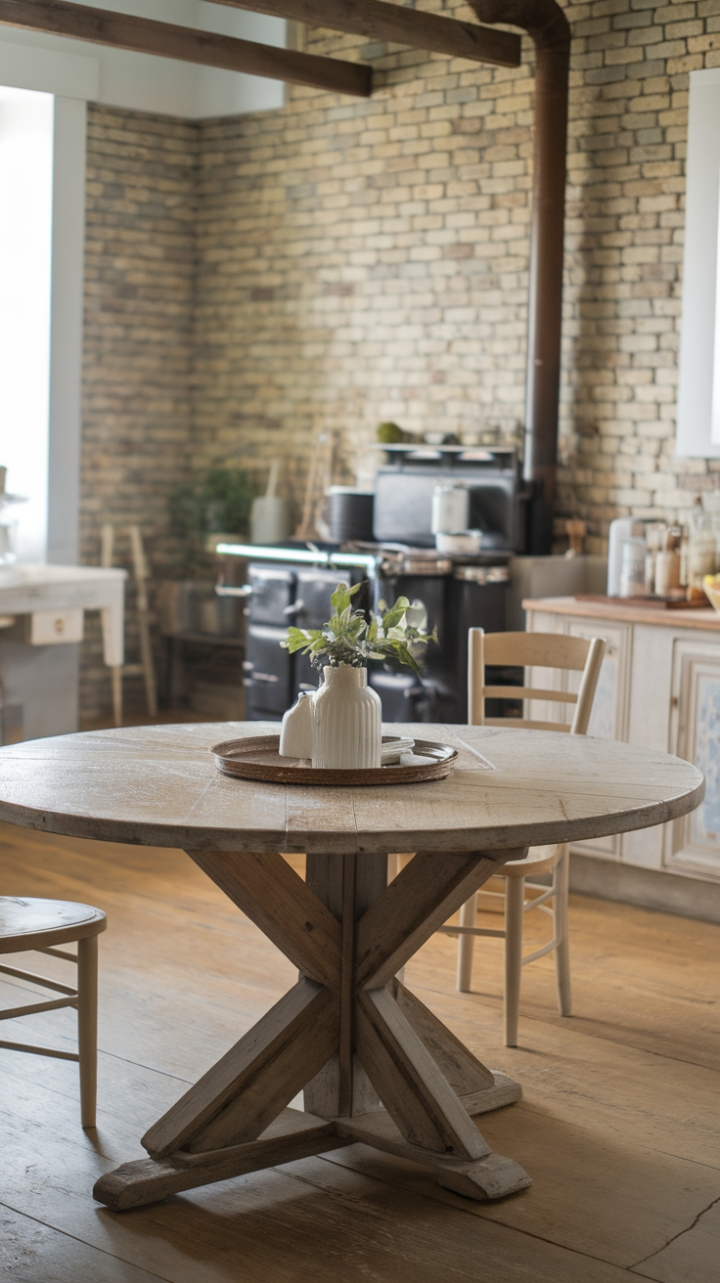 Timeless Charm: A Warm, Inviting Kitchen Centered Around a Rustic Round Table