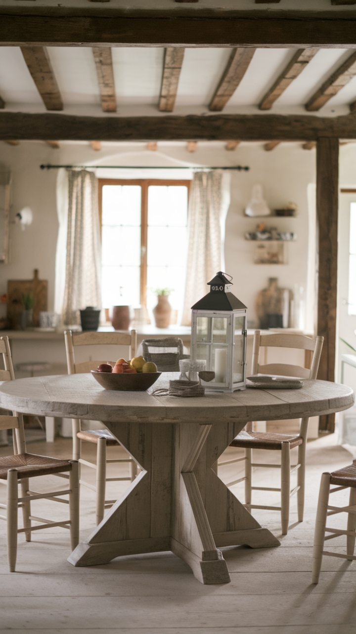 Charming Rustic Farmhouse Table as the Heart of the Kitchen