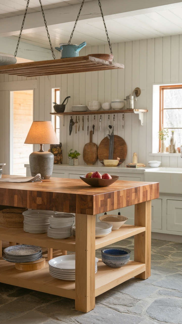 Cozy Elegance: Shiplap Walls and a Stone Floor Create a Warm, Inviting Space