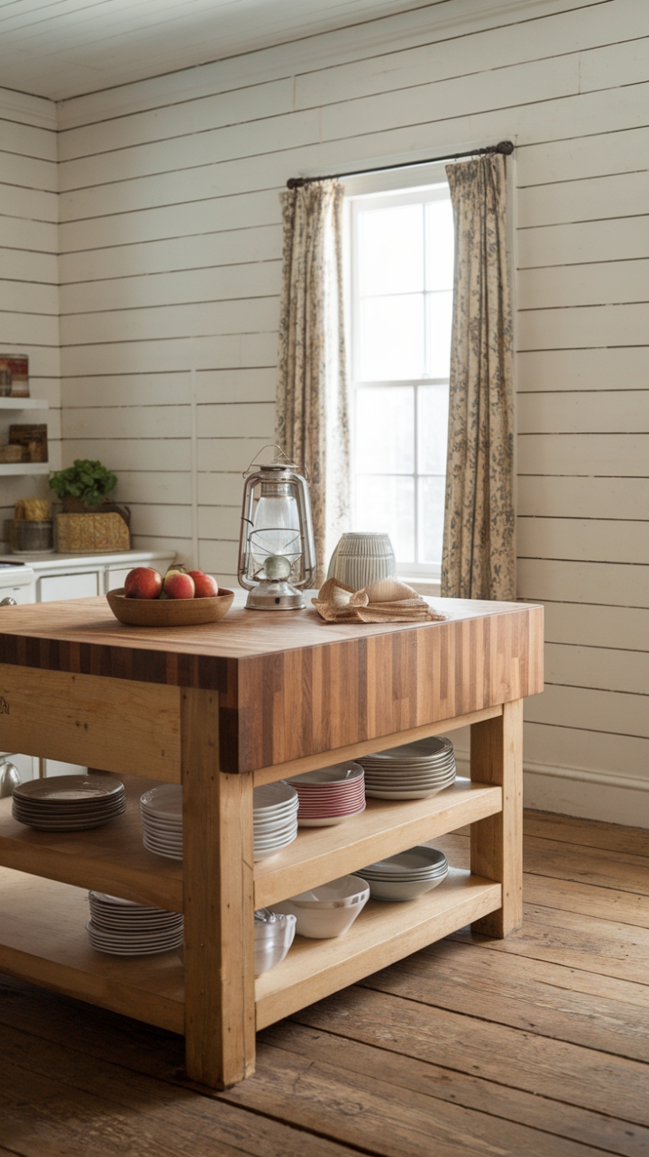 Rustic Kitchen Charm with Natural Textures and Warm Tones