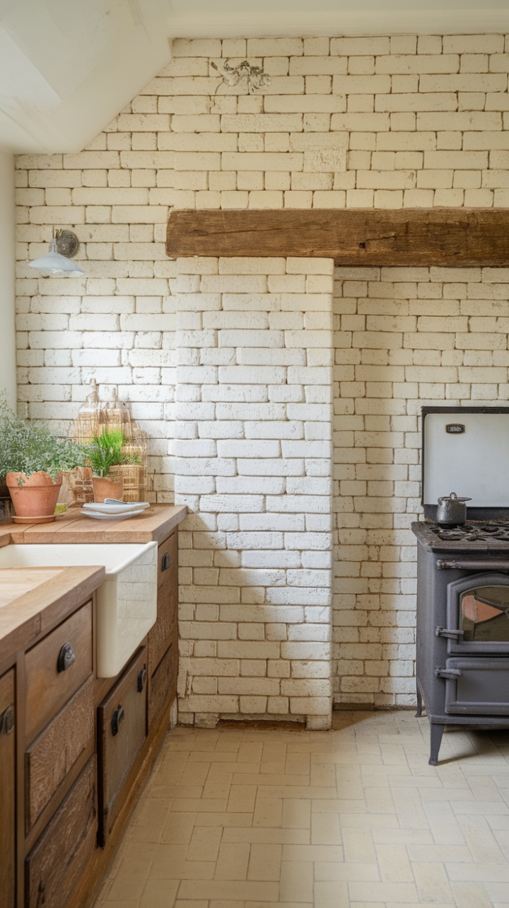 20 Farmhouse Kitchen Brick Backsplash Ideas That Will Make You Swoon