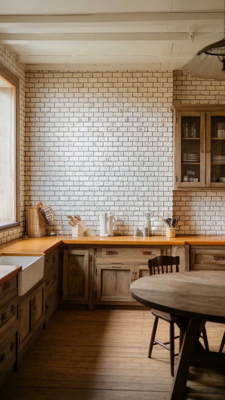 Vintage Touches: Cozy Kitchen with Butterscotch Countertops