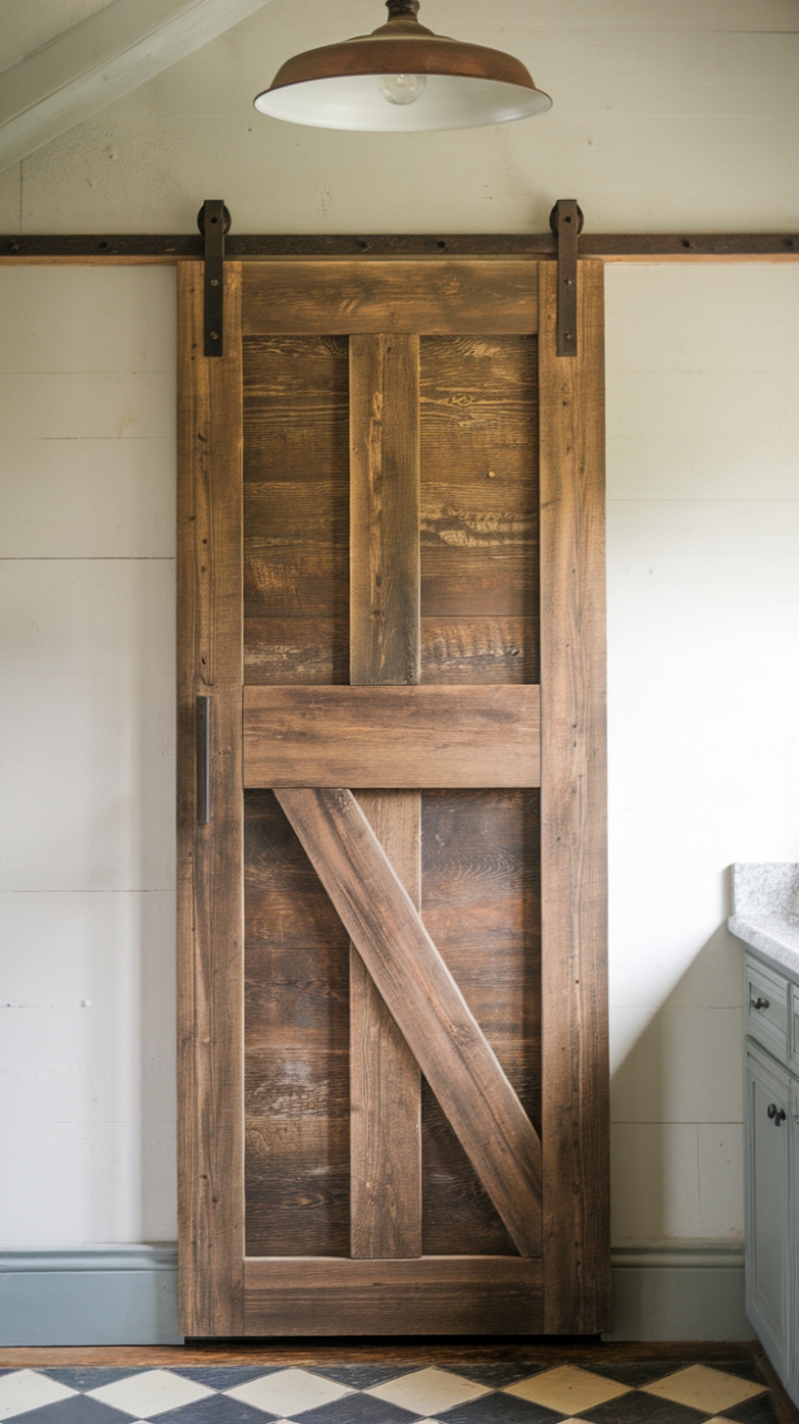 Playful Details: Distressed Wood and Checkered Floors