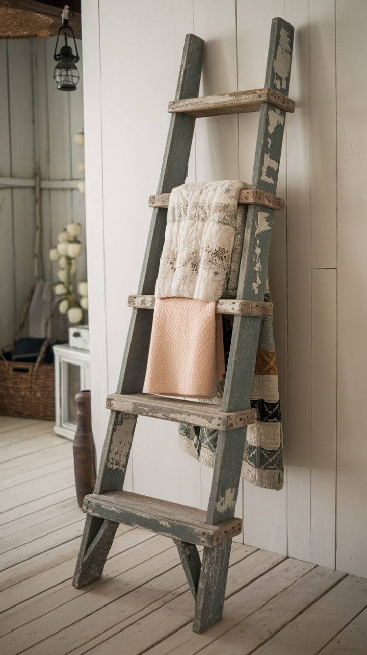 Charming Rustic Ladder for Indoor Warmth