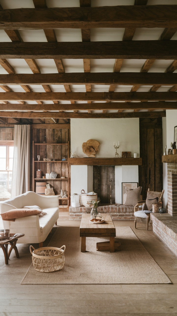 A Perfect Blend of Rustic Details and Contemporary Style in a Modern Farmhouse Living Room