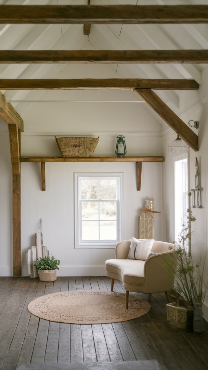 Cozy Cottage Charm: Modern Farmhouse Living with Rustic Details