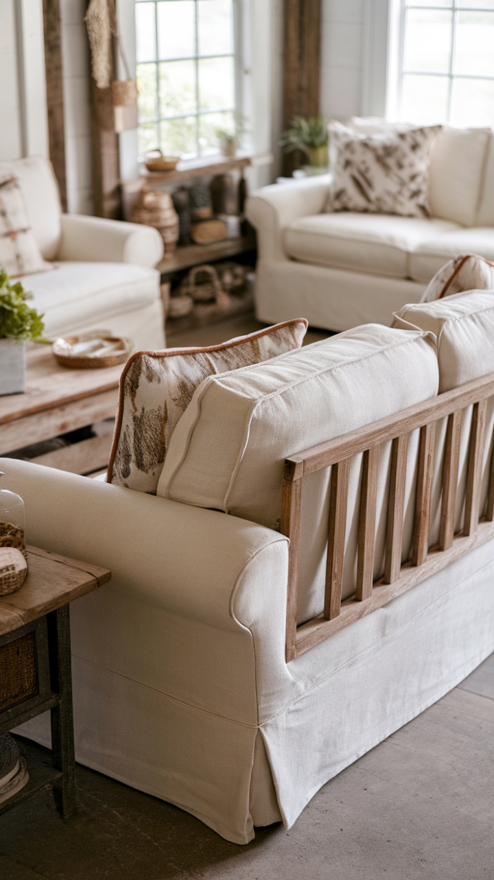 Country Charm: Linen-Slipcovered Sofa for a Cozy Cottage Feel