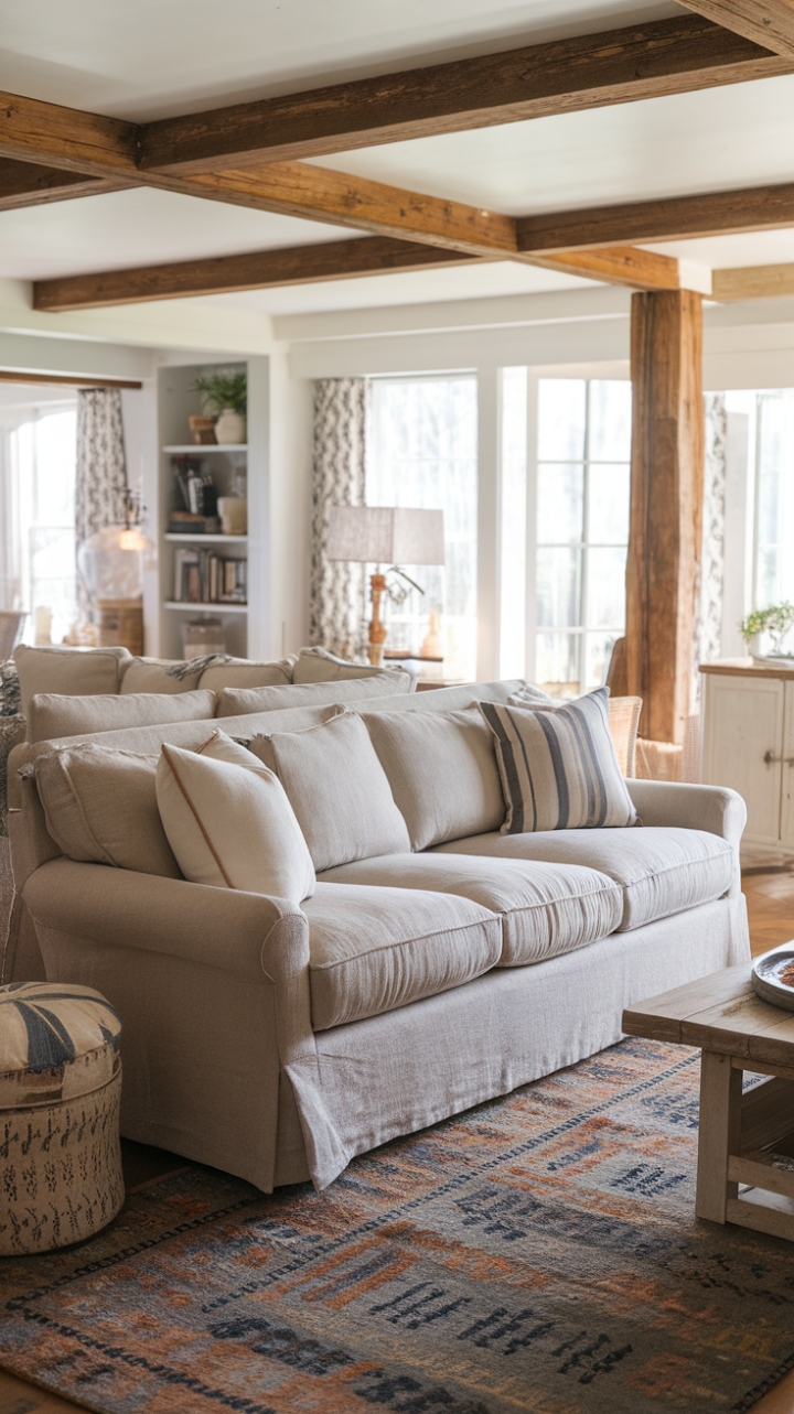 Timeless Comfort: Farmhouse-Style Sofa for Warm, Characterful Spaces