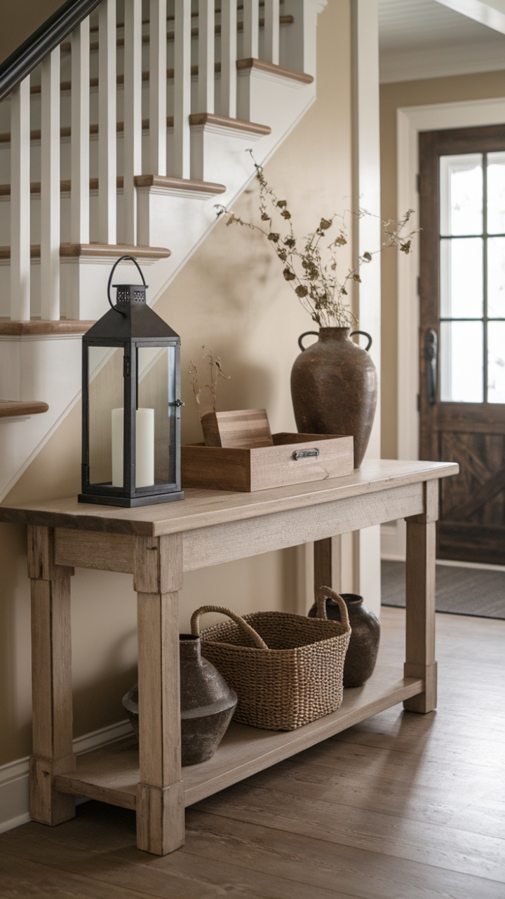 Farmhouse Console Enhances Entryway Charm