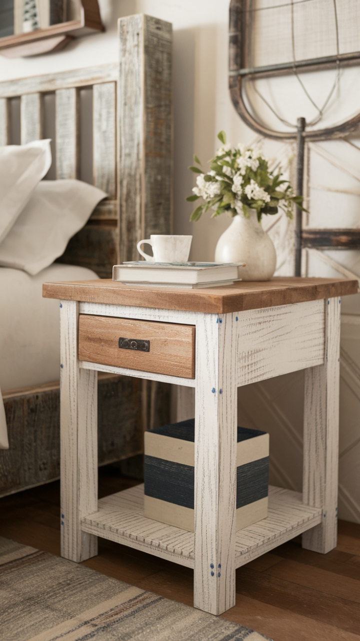 Cozy Farmhouse Charm: The Perfect Bedside Table