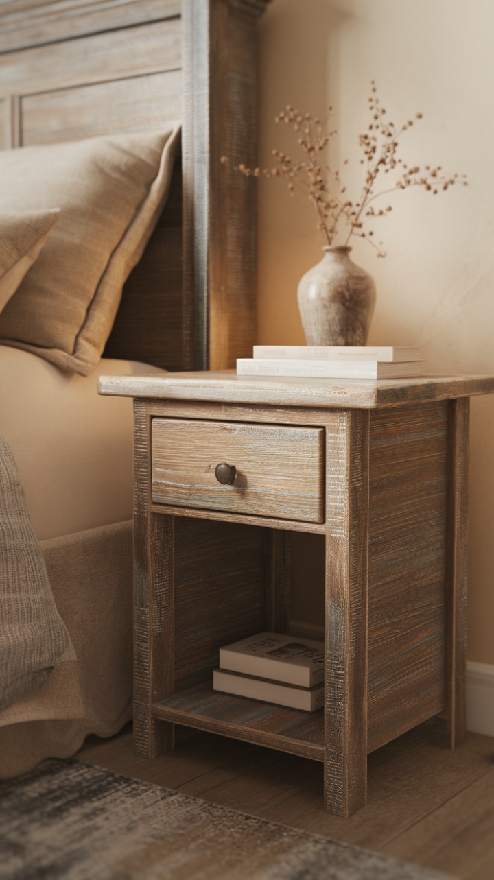 Countryside Charm: Vintage Nightstand for Your Bedroom Sanctuary