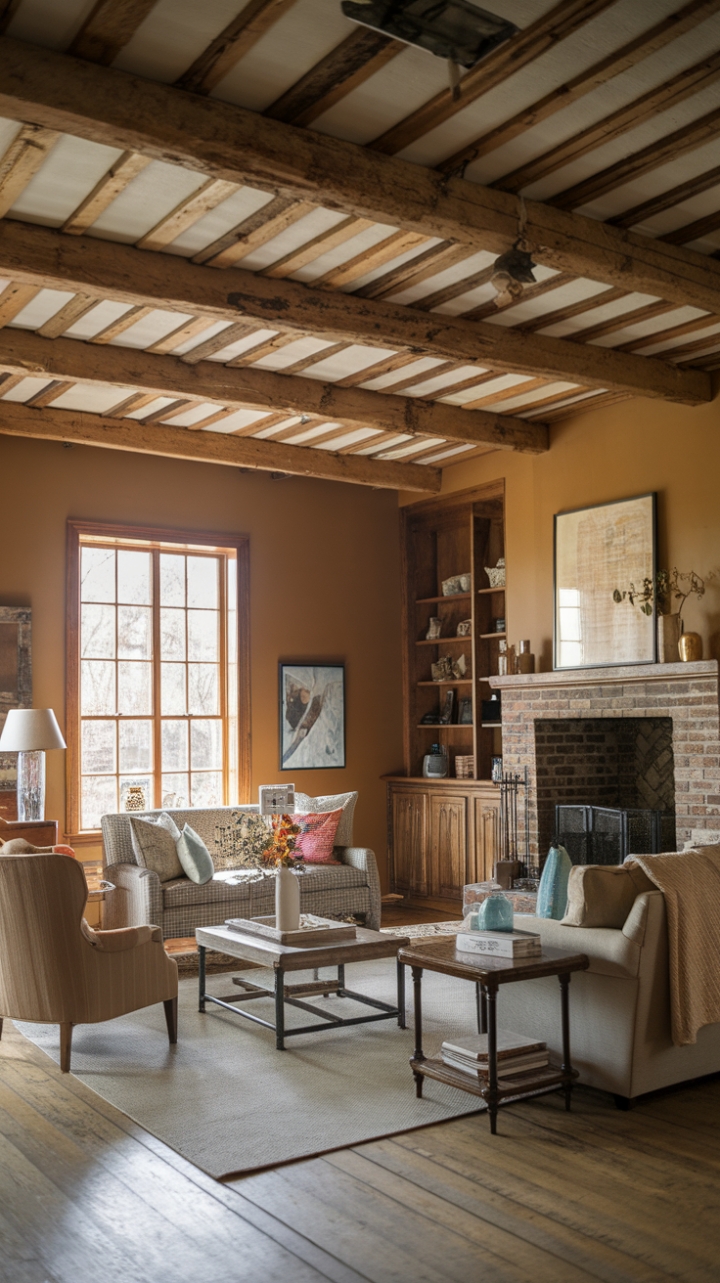 Inviting Fireside Retreat in a Cozy Farmhouse Setting