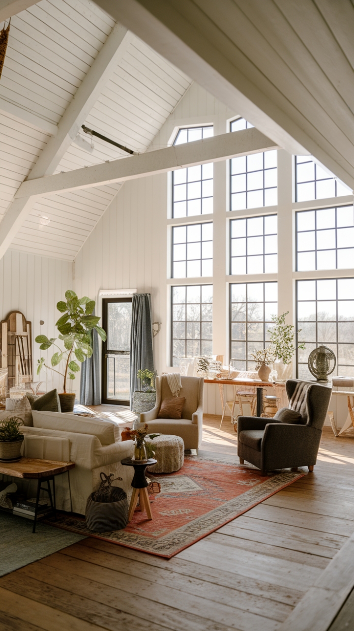 Embracing Comfort and Style in a Spacious Farmhouse Living Area