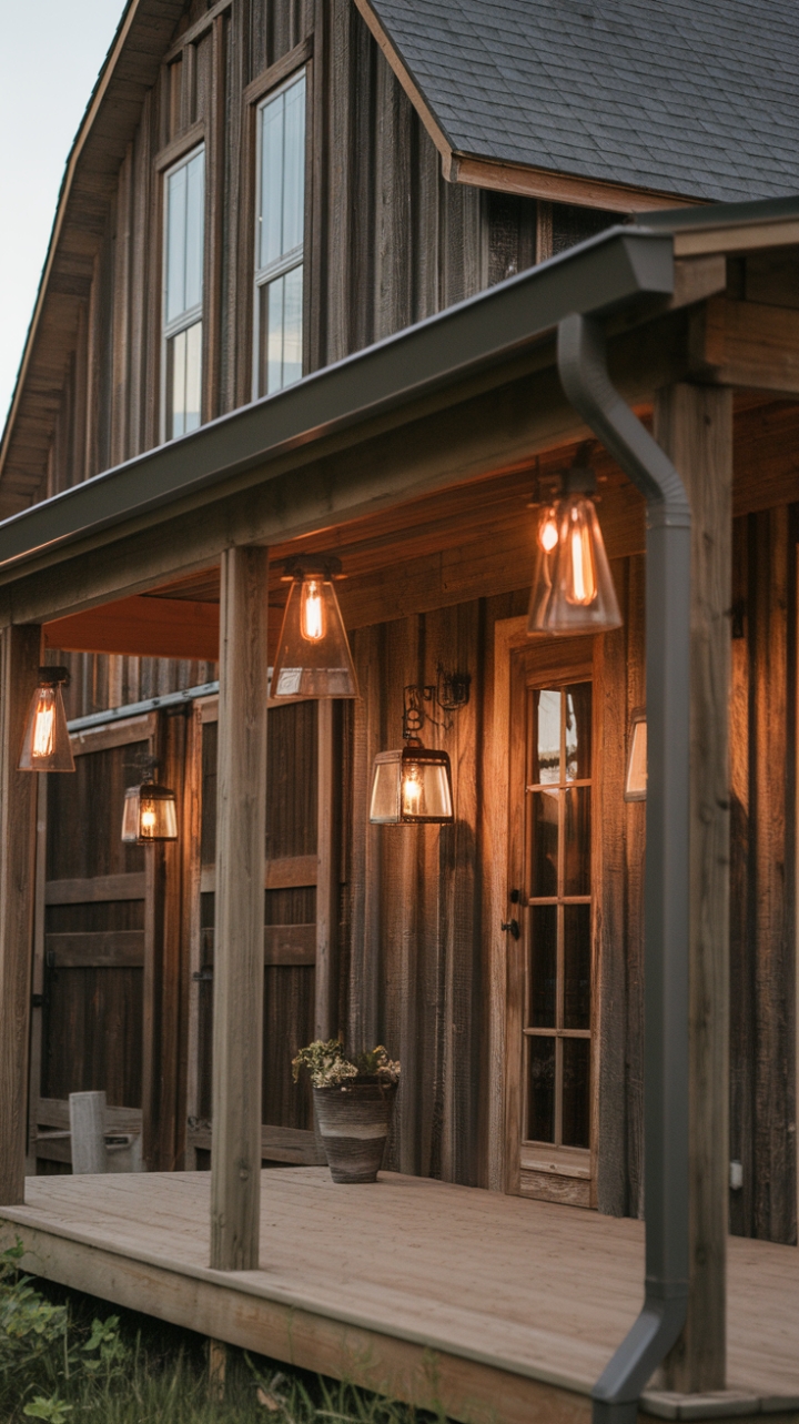 Illuminated Charm: Outdoor Lighting that Defines a Farmhouse's Warmth