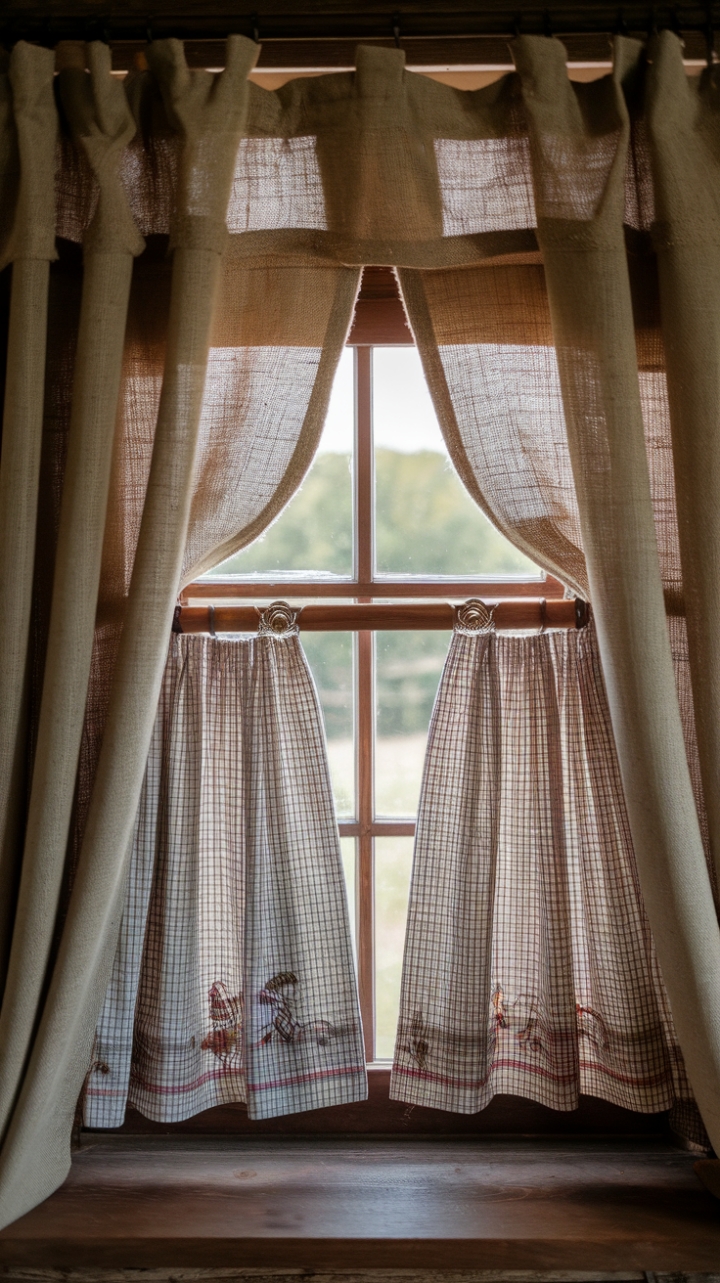Rustic Charm: Gingham and Plaid Curtains for a Cozy Farmhouse Look