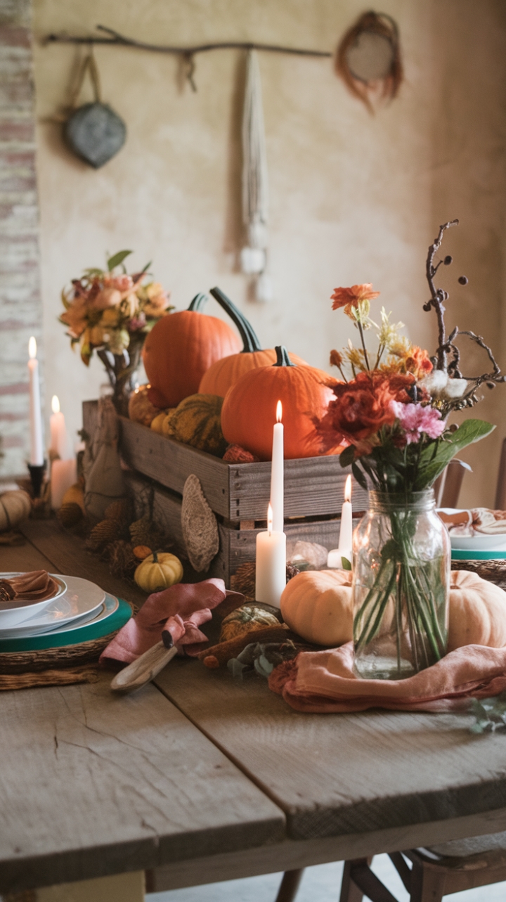 Seasonal Charm: A Cozy Rustic Table Setting