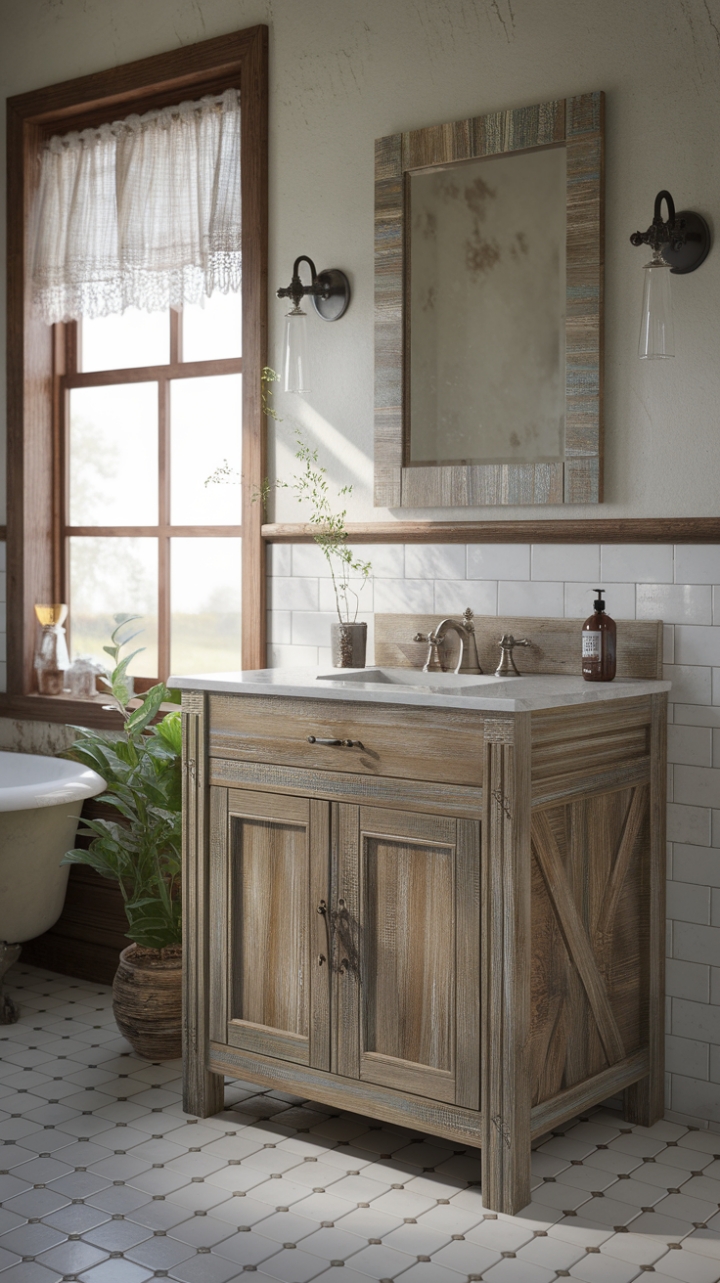 Rustic Charm: Modern Farmhouse Vanity for Vintage-Inspired Bathrooms