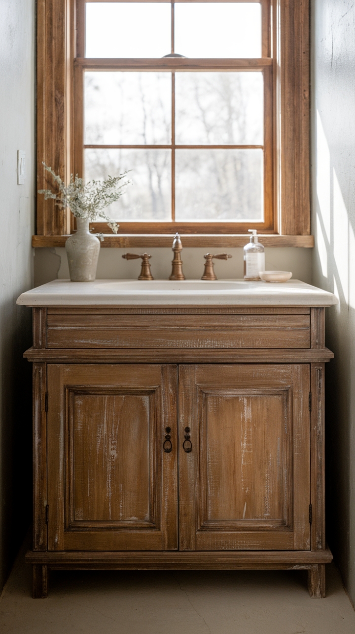 Shabby Chic Vanity: Rustic Sophistication Meets Modern Farmhouse Style