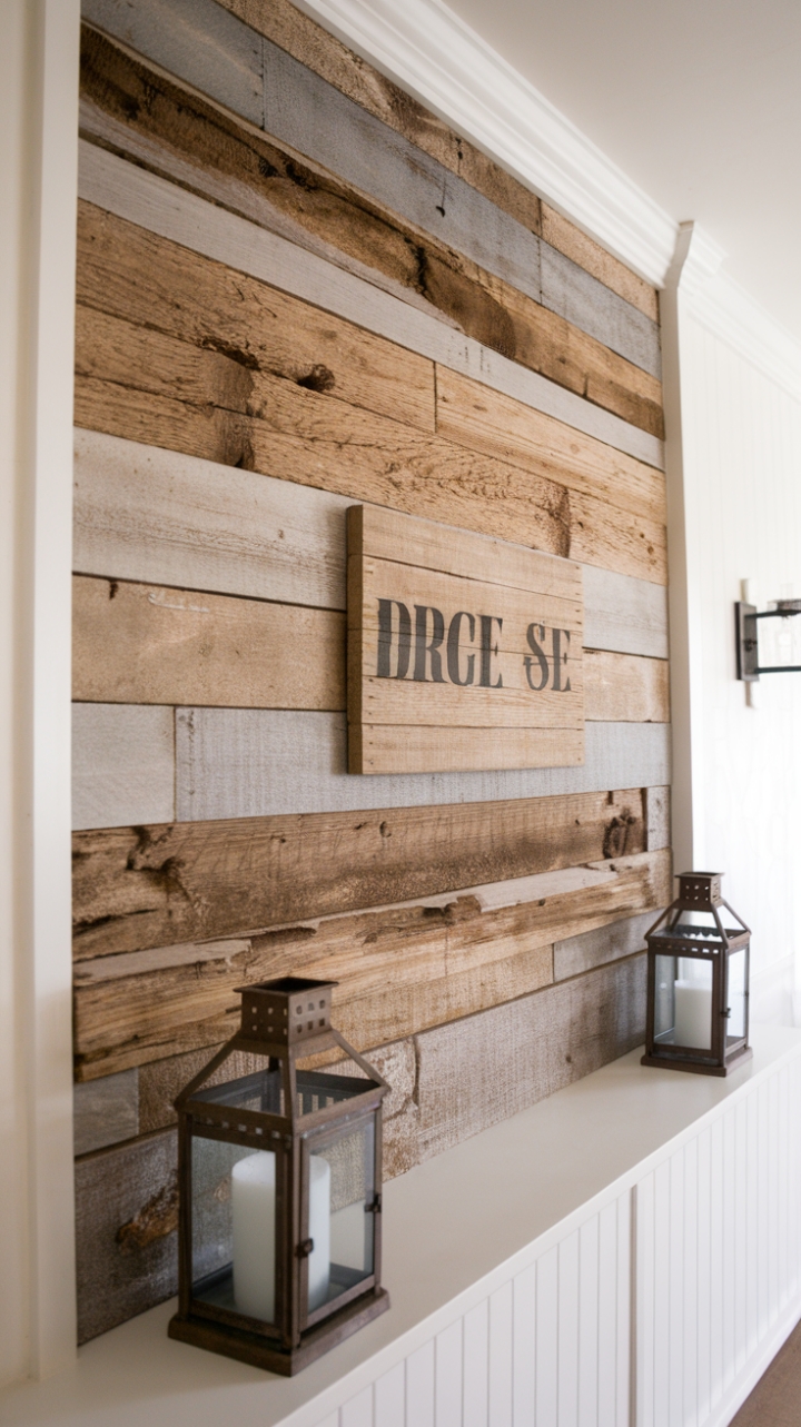Rustic Reclaimed Shiplap Accent Wall