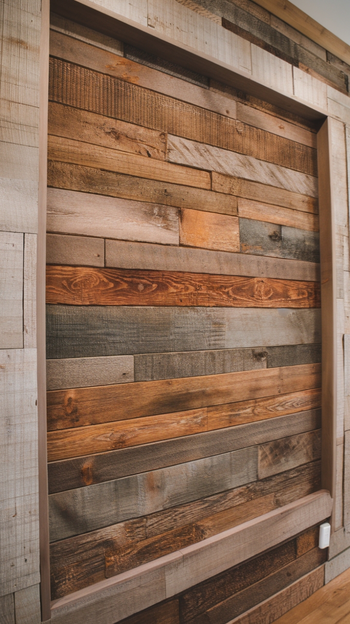 Rustic Elegance: Reclaimed Wood Accent Wall Masterpiece