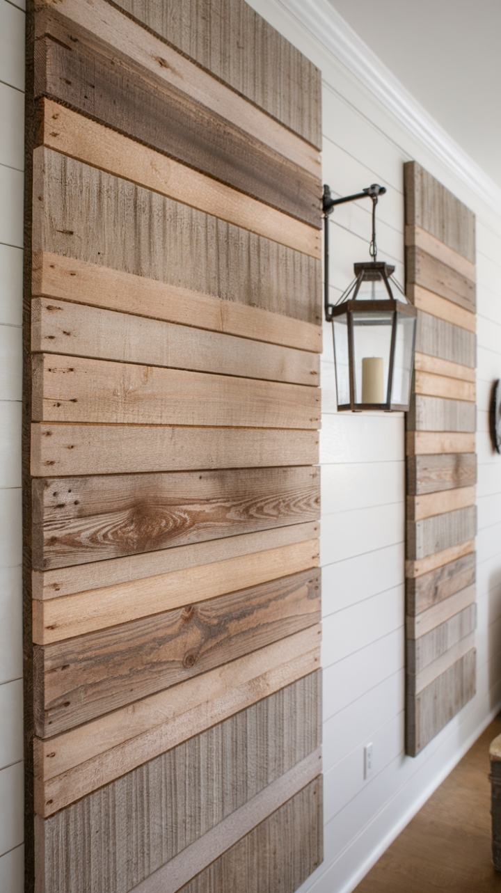 Farmhouse Elegance: Weathered Wood Accents and Clean Lines
