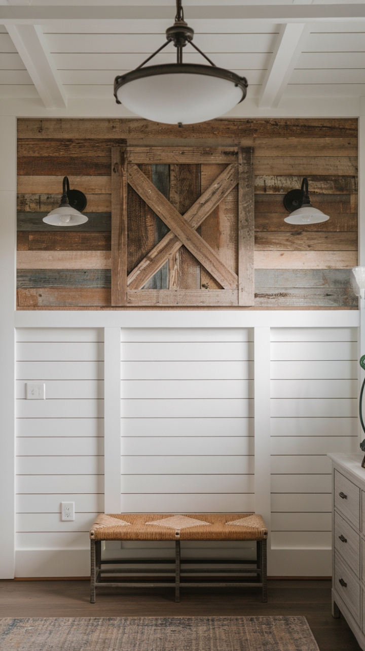 Rustic Elegance: Modern Farmhouse Accent Wall