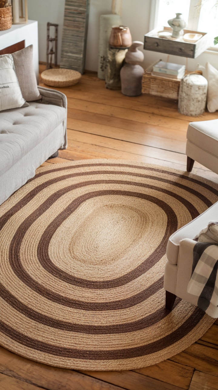 Cozy Cottage Charm with Natural Fiber Braid and Earth Tones