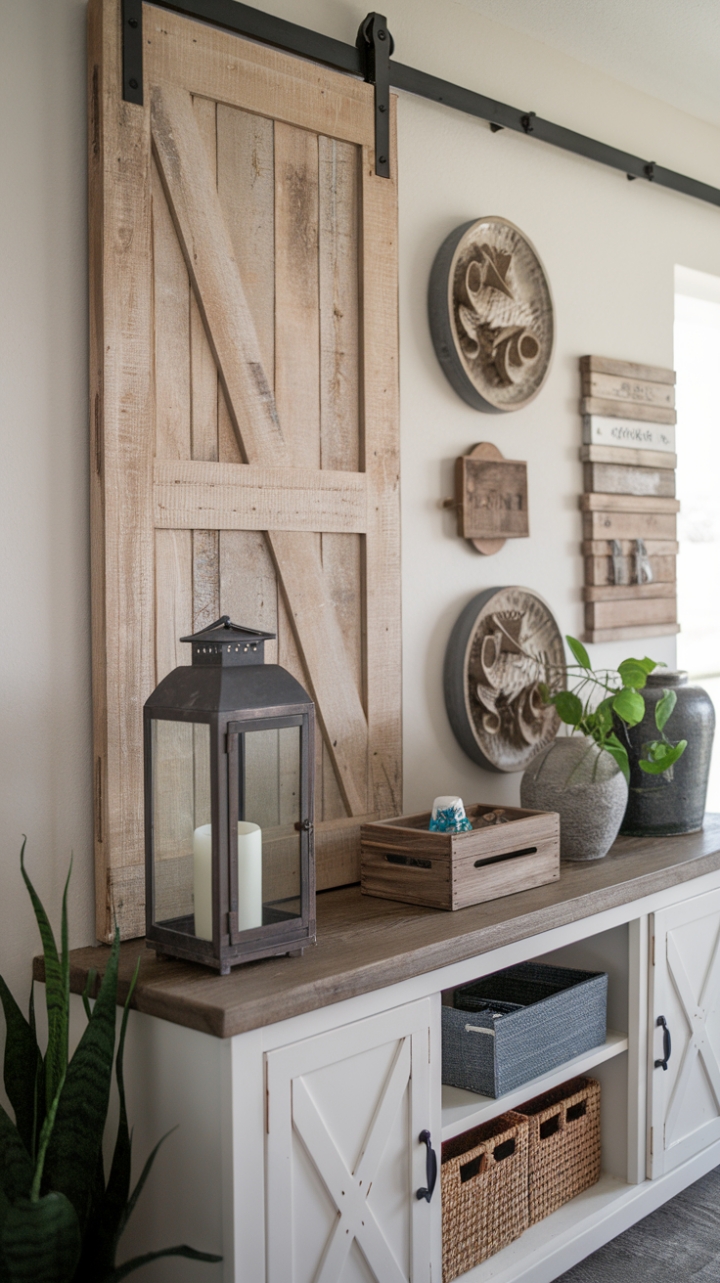 Rustic Farmhouse Entertainment Center with Modern Touches