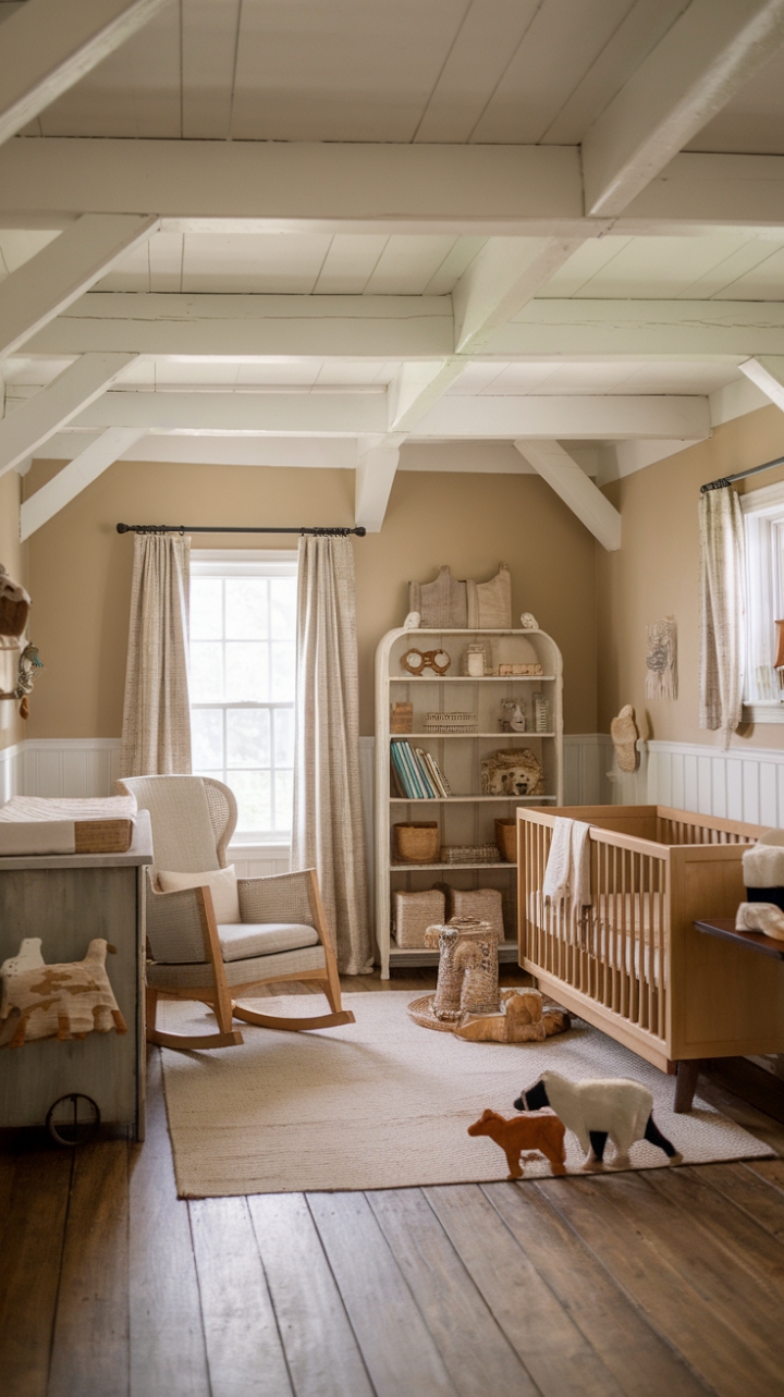 Tranquil Farmhouse-Inspired Baby Room