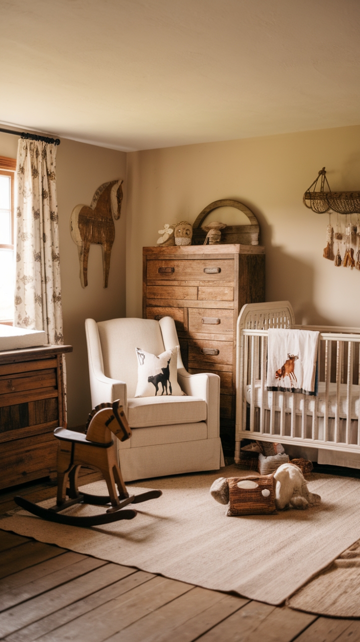 Tranquil Country-Inspired Nursery with Natural Warmth
