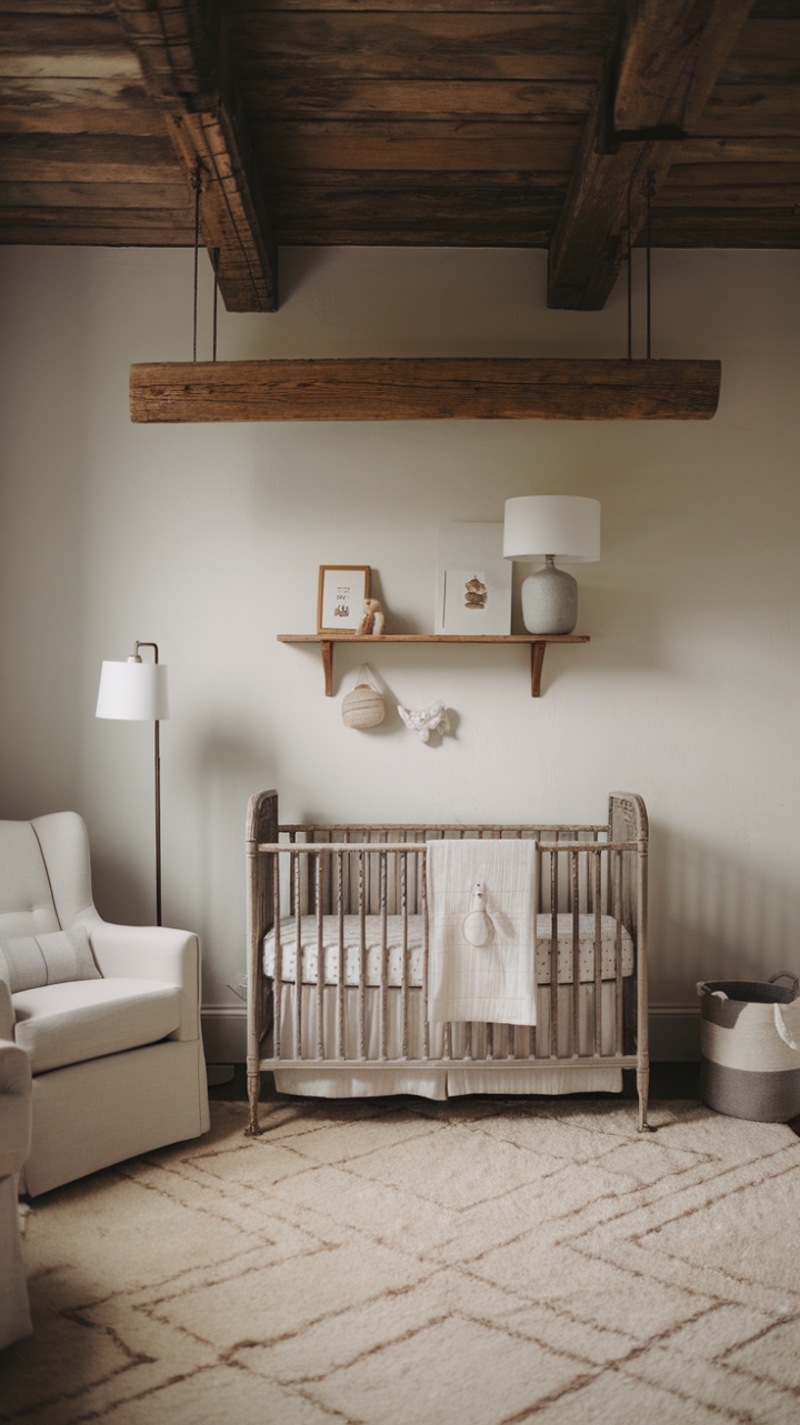 Tranquil Baby Room Blends Vintage and Contemporary Elements