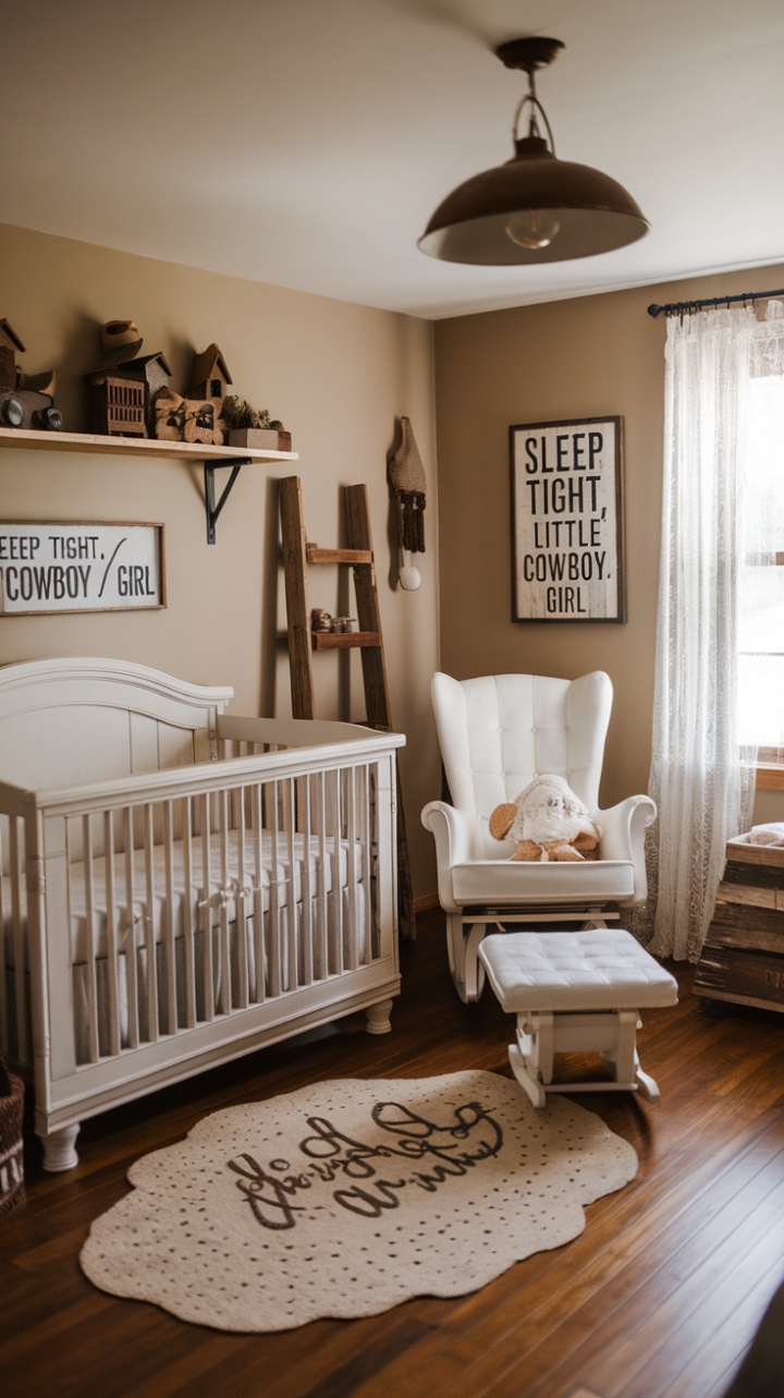 Whimsical Farmhouse Nursery with Vintage Charm