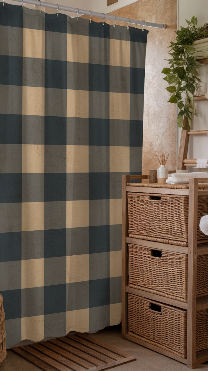 Farmhouse Elegance: Shabby Chic Cotton Shower Curtain