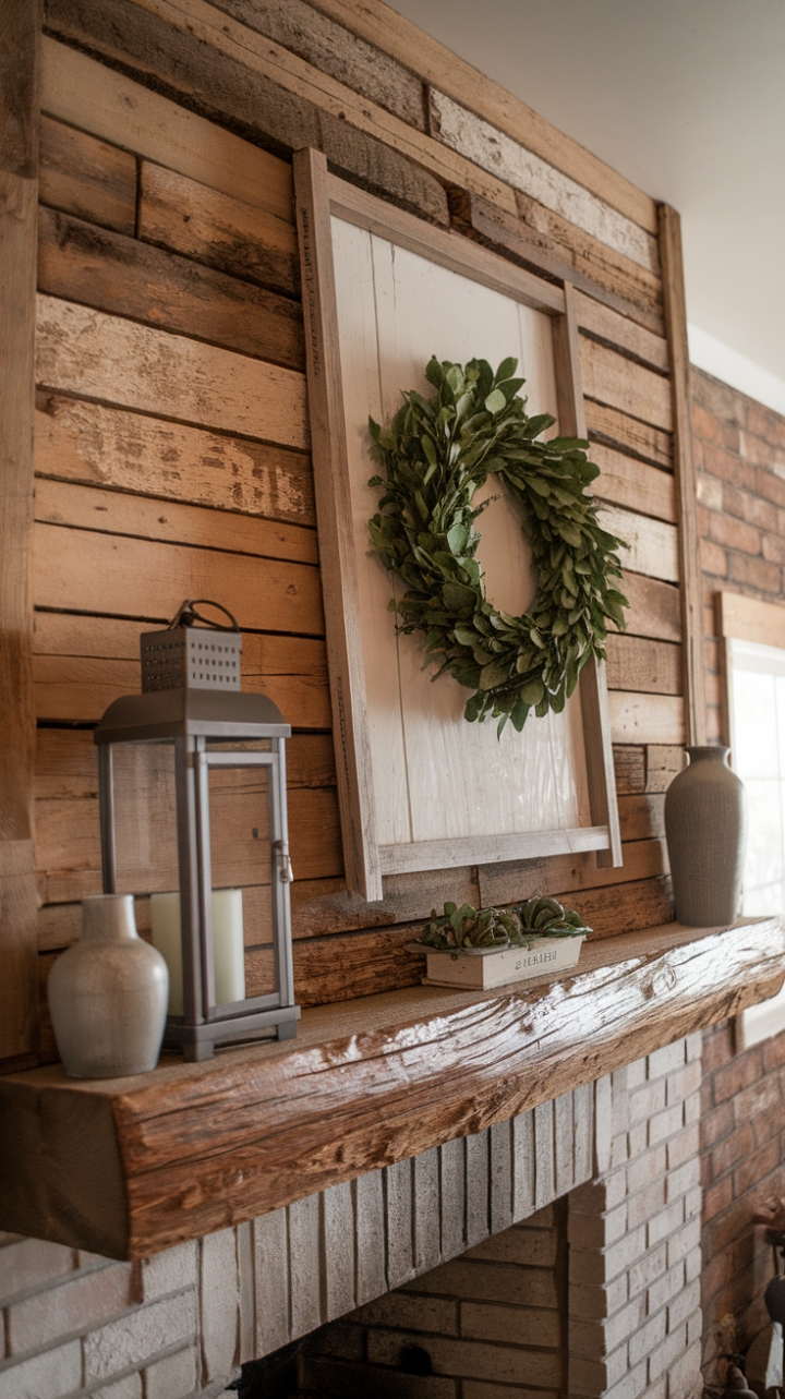 Rustic Charm: A Countryside-Inspired Mantle for Cozy Elegance